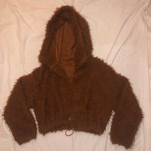 Free People cropped teddy coat
